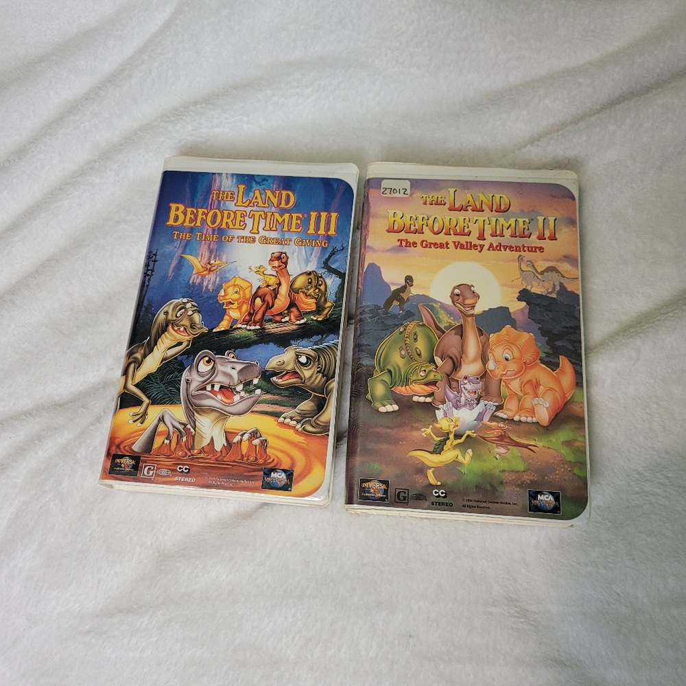 Vintage Land Before Time II and III VHS Tapes